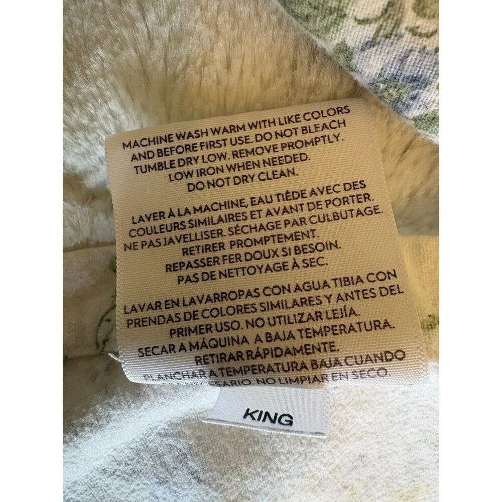 Vintage Laura Ashley King Sheet Set 4pc Farmhouse Cottage Shabby Chic Percale